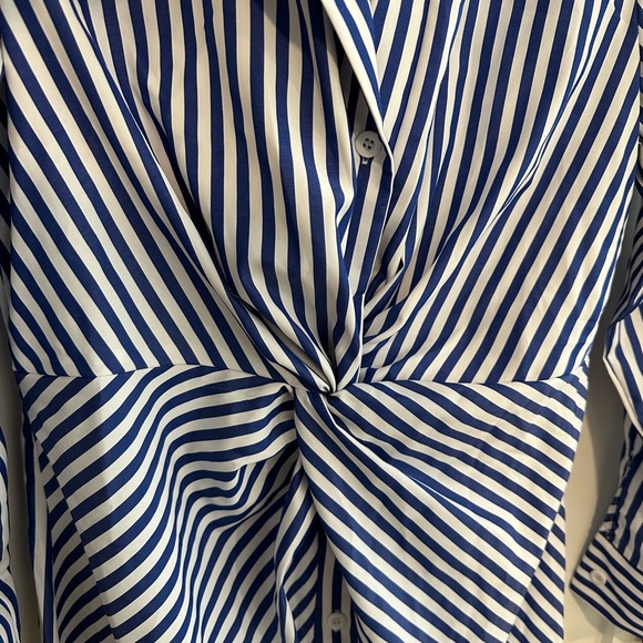 Vertical stripe twist front shirt dress - Picture 2 of 2